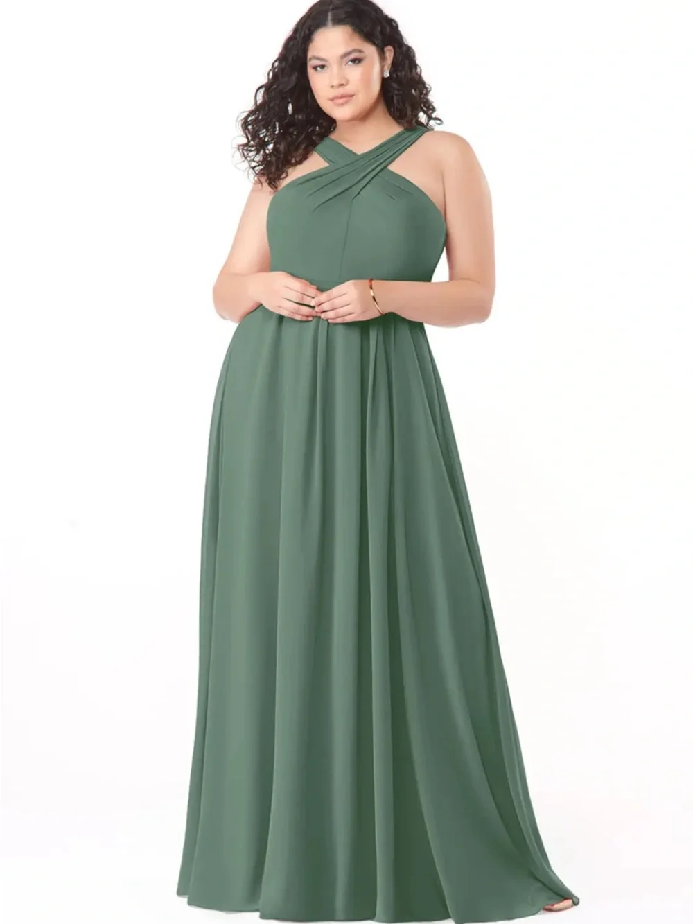Azazie Dixie, color eucalyptus - Women's Formal Gown - Picture 3 of 10